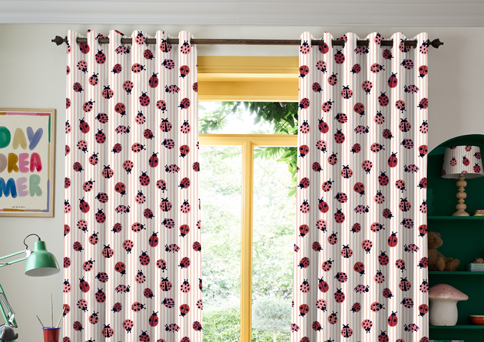 Wee Blue Bell Little Ladybirds, Poppy - Made to Measure Curtains - Image 3